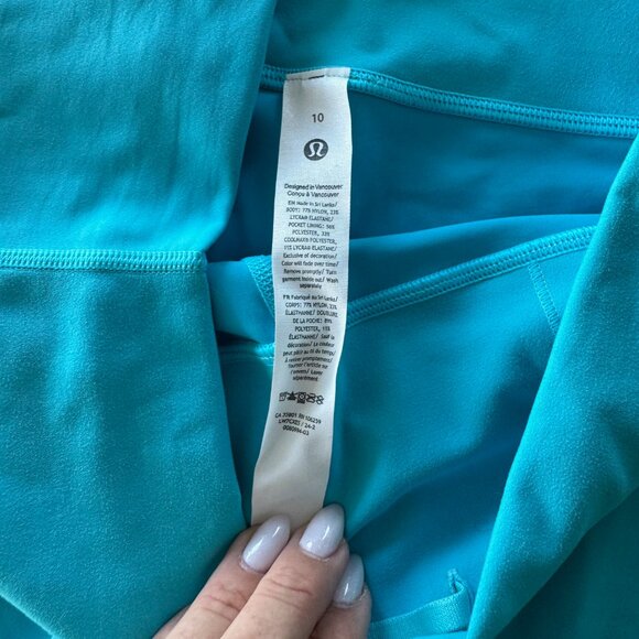 NWT lululemon Wunder Train HR Short 6" Neon Wash Electric Turquoise Sz 10 - Picture 3 of 5